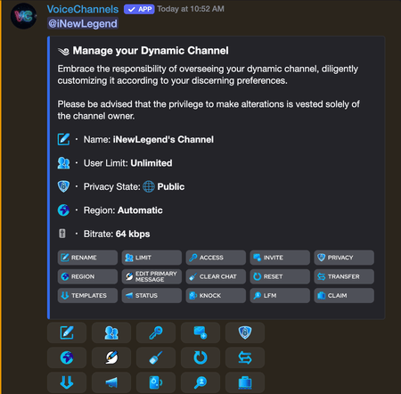 VoiceChannels room control panel